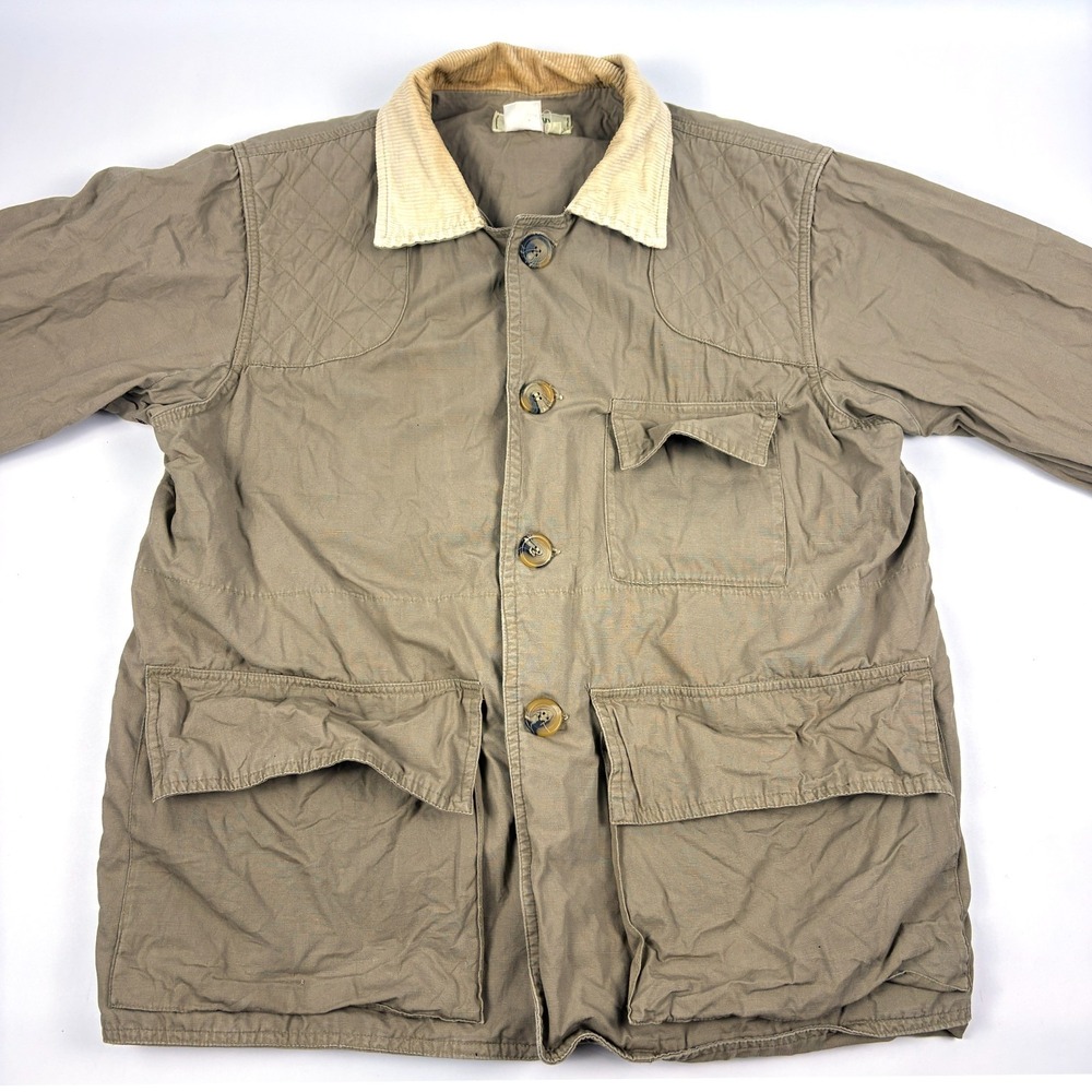 VTG 80s RedHead Saddlerock Bird Hunting Jacket Mens Sz M Tan Side Loading Pouch - Picture 2 of 16